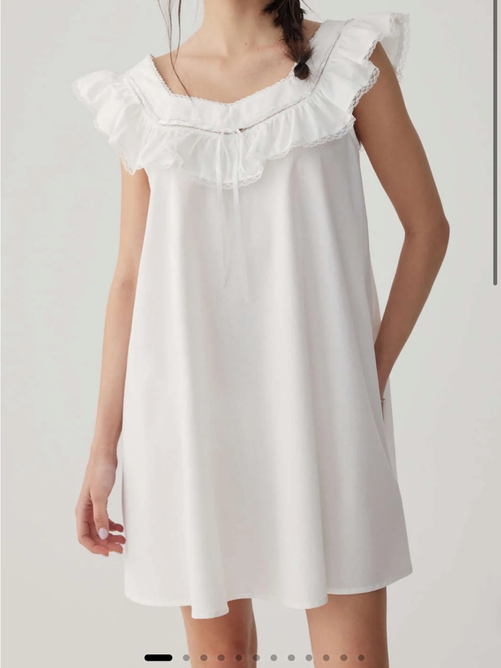 Lace trim mini night dress